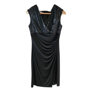 Evan Picone Black Ruched Sheath Dress​​​